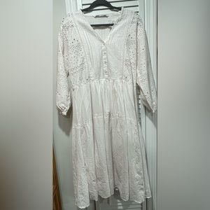 A Long White Lace Dress
